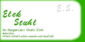 elek stuhl business card